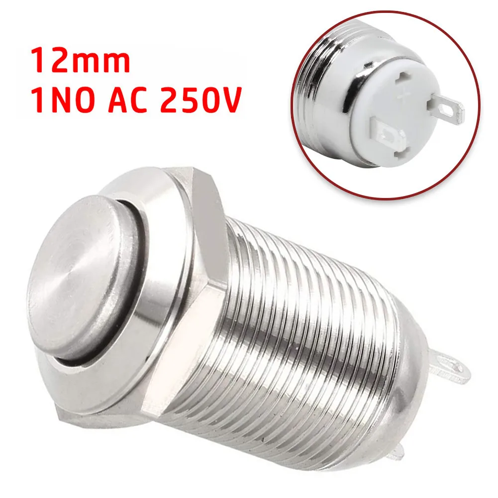 

1 Pcs Button Switch 12mm Mounting Dia 1NO 2-pin Accessories Convex Head