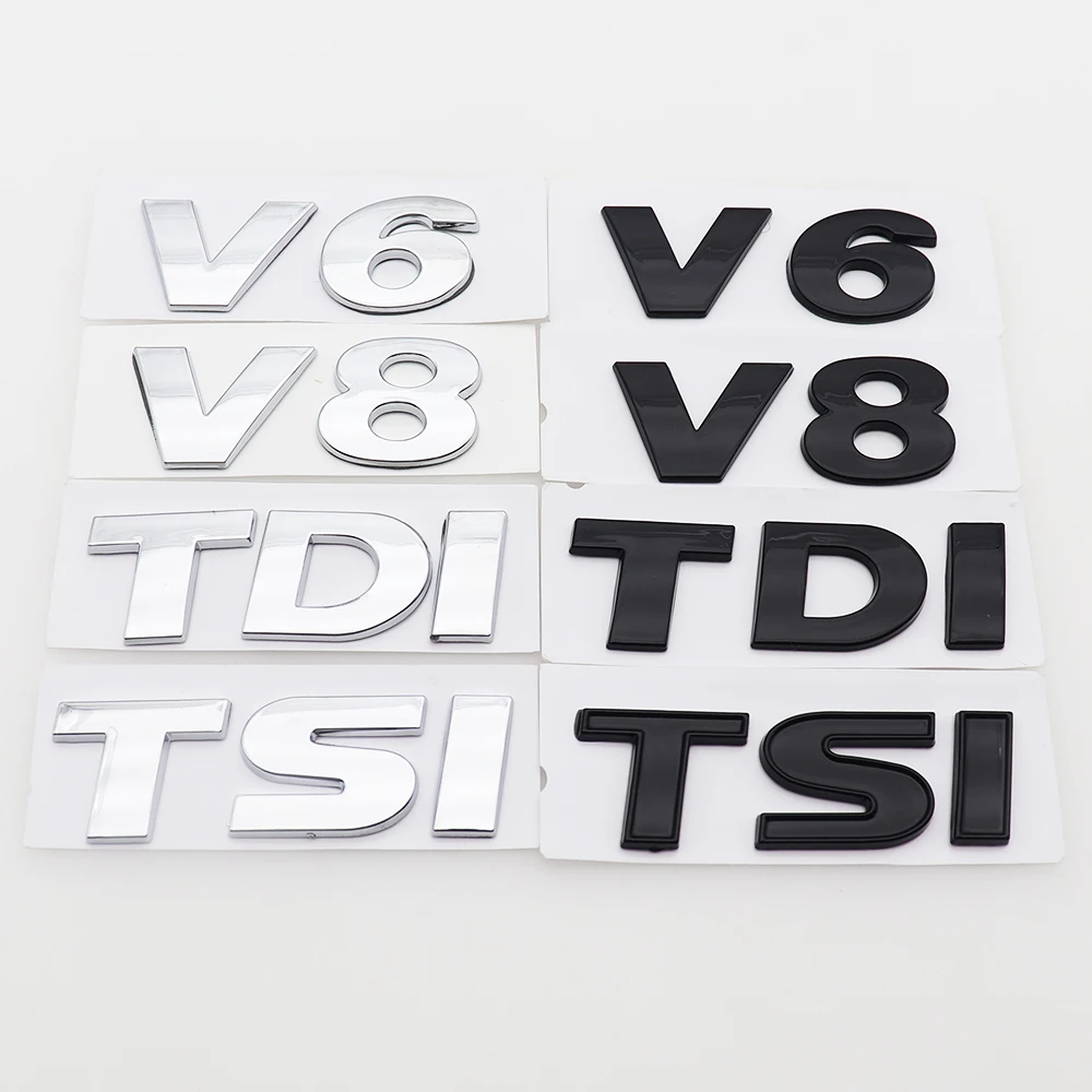 1PC 3D ABS Plastic JETTA V6 V8 TDI TSI Car Letter Logo Sticker Tail Badge Creative Decoration Rear Trunk Emblem Decal Styling | Автомобили