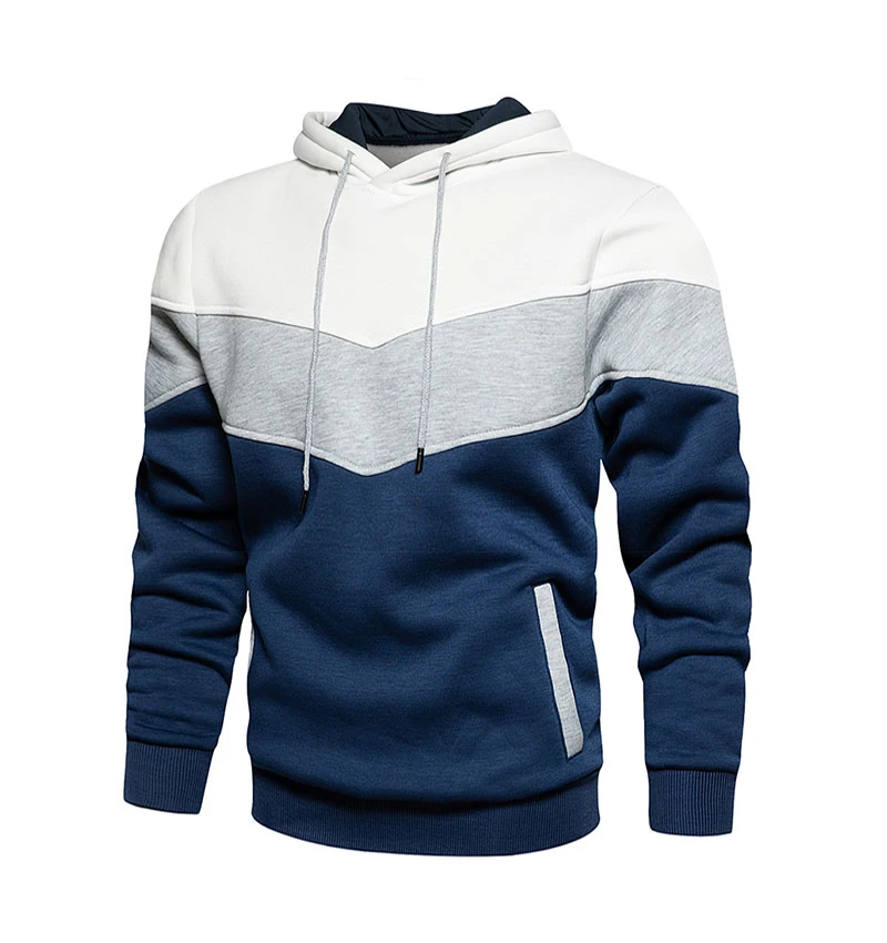 

Men's Hooded Color Fashion Sweatshirt Long Sleeve Autumn Spring Ccasual Hoodies Sports Patchwork Sweatshirts