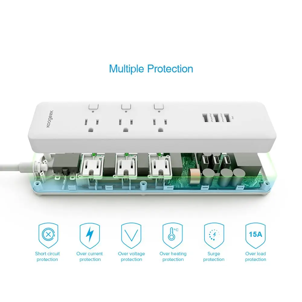 Koogeek Wi Fi умная розетка Стабилизатор напряжения с индивидуальной системой