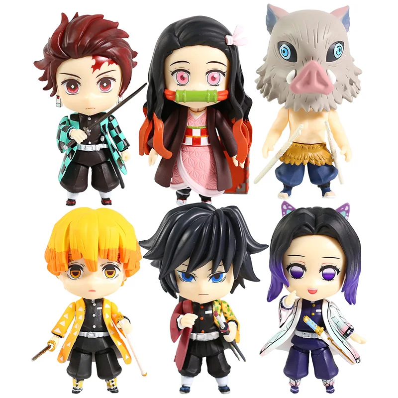 

Demon Slayer Kamado Tanjirou Nezuko Hashibira Inosuke Agatsuma Zenitsu Tomioka Giyuu Kochou Shinobu PVC Figure Cute Doll Toy