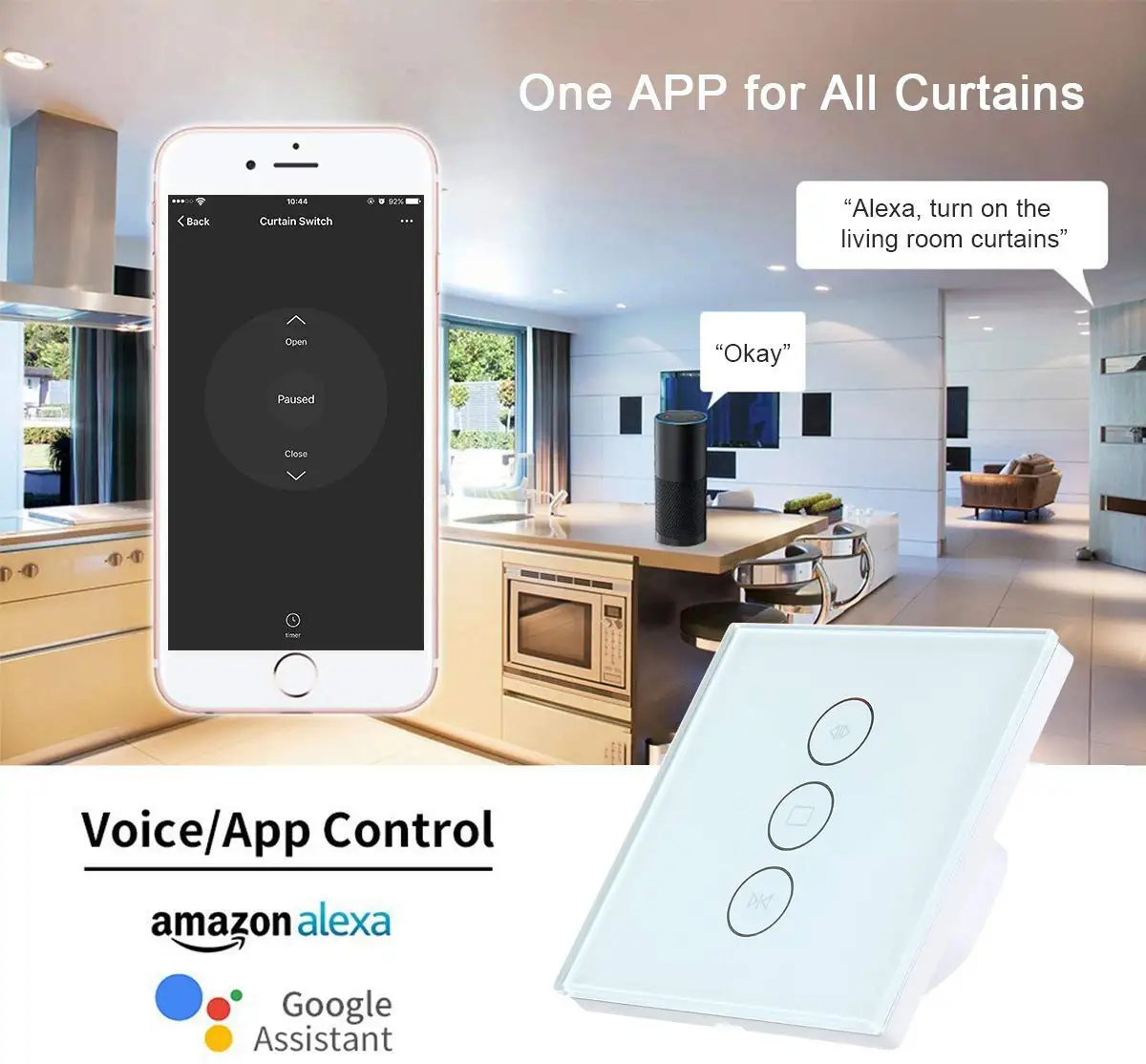 WiFi Smart Life Switch рольставни Tuya для электрического моторизованного занавеса жалюзи