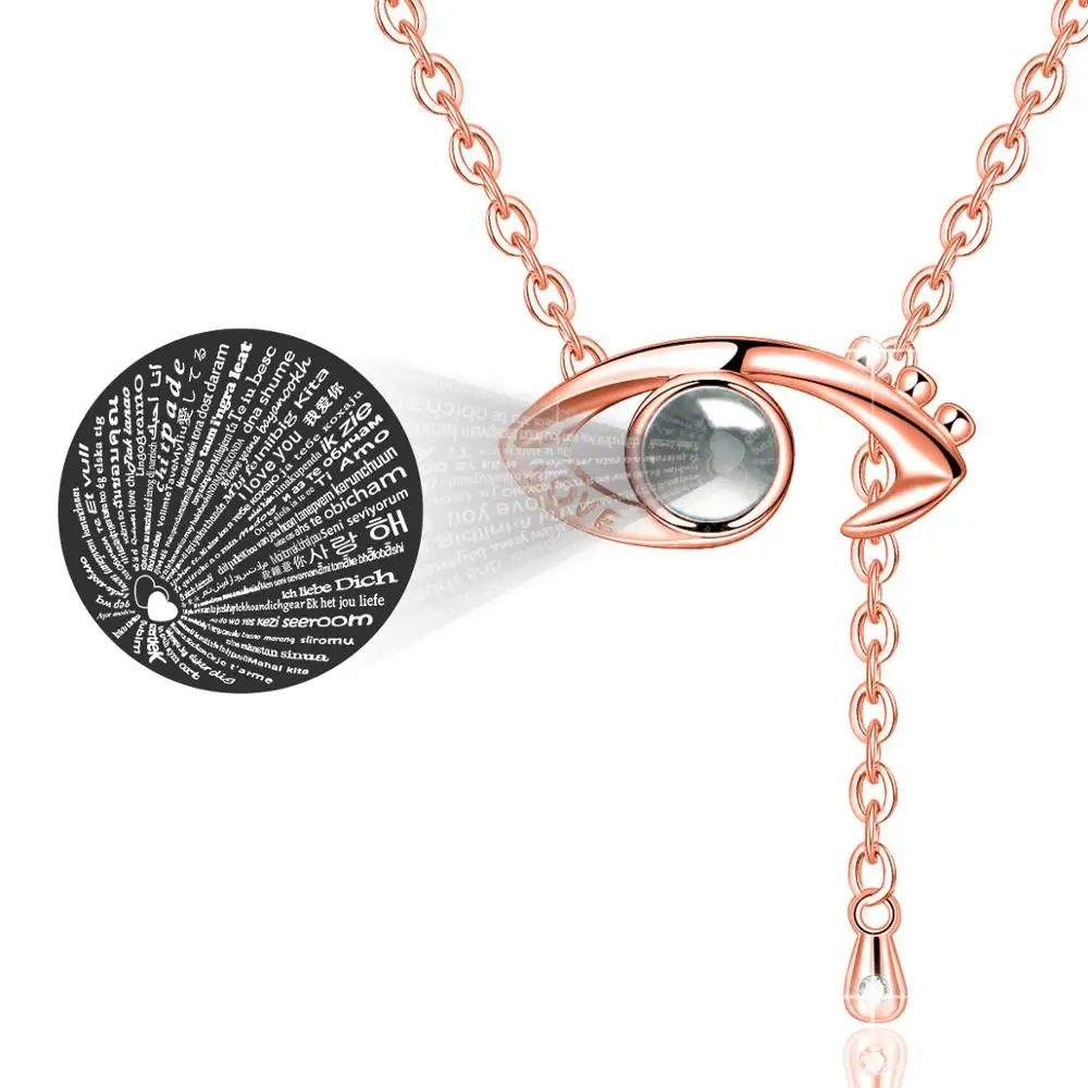 Ожерелье из серебра 925 пробы с кулоном Я тебя люблю на 100 языках | Украшения и