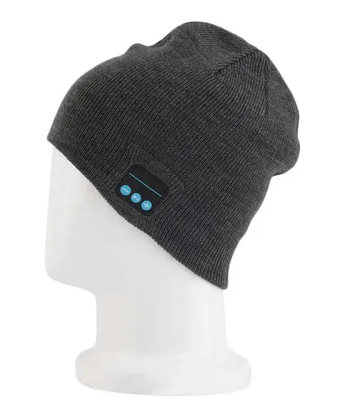 Dark gray Unisex Smart Wireless Bluetooth Music Winter Warm Knitted Beanie Hat Headphones Cap With Handsfree Earphone - Цвет: Dark gray