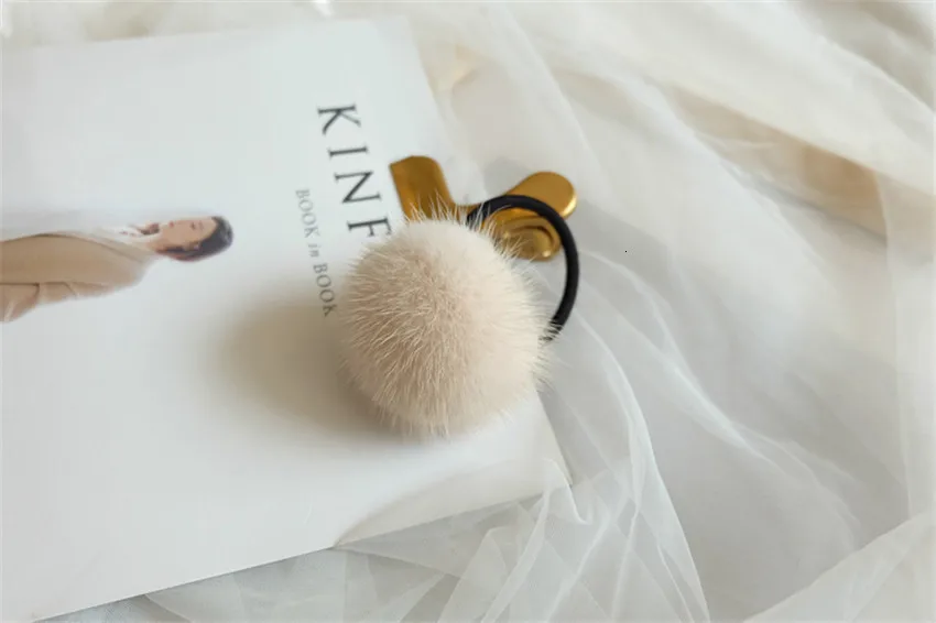Новинка, хит, милые, модные, женские, для девушек, теплые, из меха норки, с помпонами, для девушек, эластичные, для волос, веревка, вечерние, для отпуска, головной убор