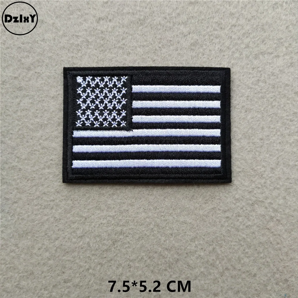 1-PCS-Q-13 Нашивки с американским флагом для одежды, сделай сам, в полоску, железные Аппликации, термонаклейки для одежды с вышивкой, значки с британским флагом@ D - Цвет: 1-PCS-Q-13