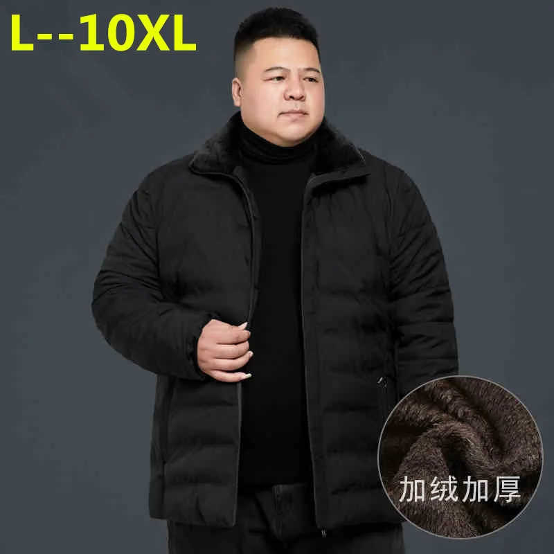 Мужская зимняя куртка размера плюс 10XL 8XL 6XL 5XL 4XL теплая Повседневная однотонная