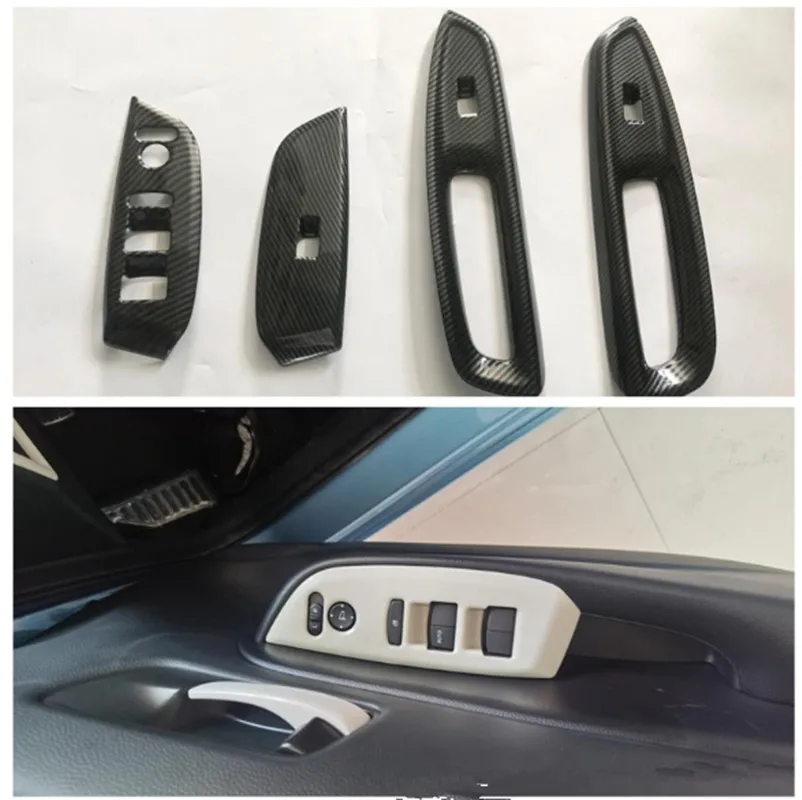 

Car Window lift panel Door armrest Trim Cover Sticker For HONDA FIT 2020 2021 Carbon Fiber ABS Car Styling
