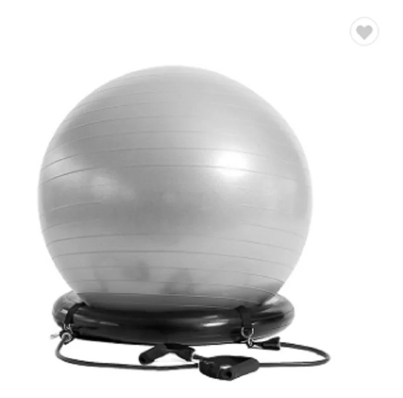 

Yoga Ball Explosion-Proof PVC Gym Exercise Heavy Duty Stability Ball With Base And Resistance Bands