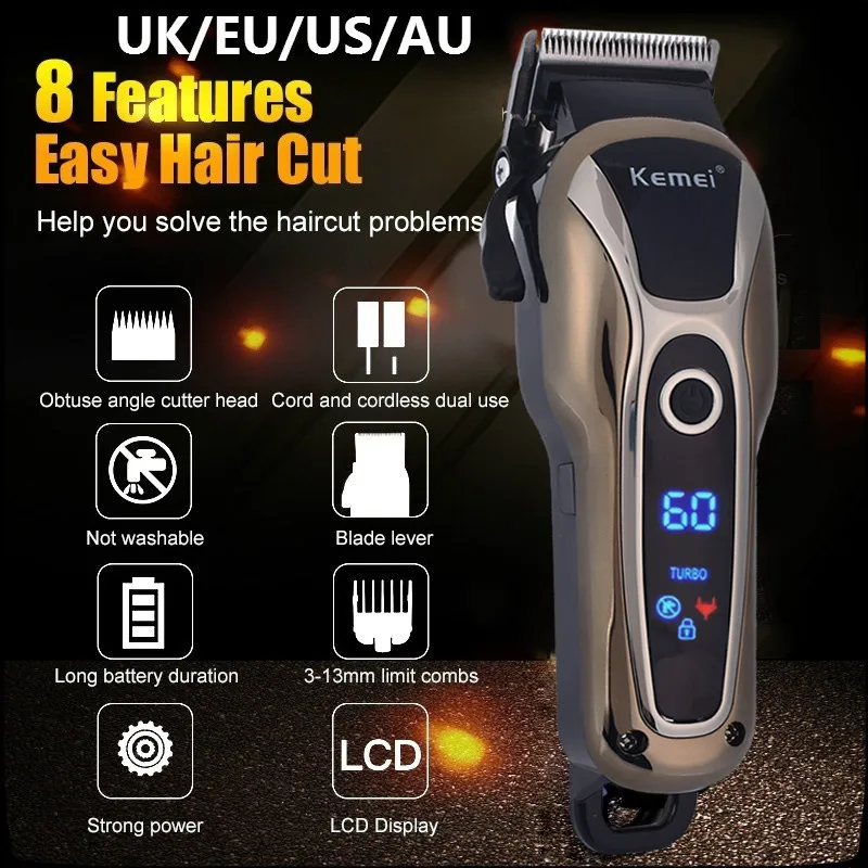 

Portable Fashion Hair Clipper Hair Trimmer Shaver Painless Hair Shaving Silvery