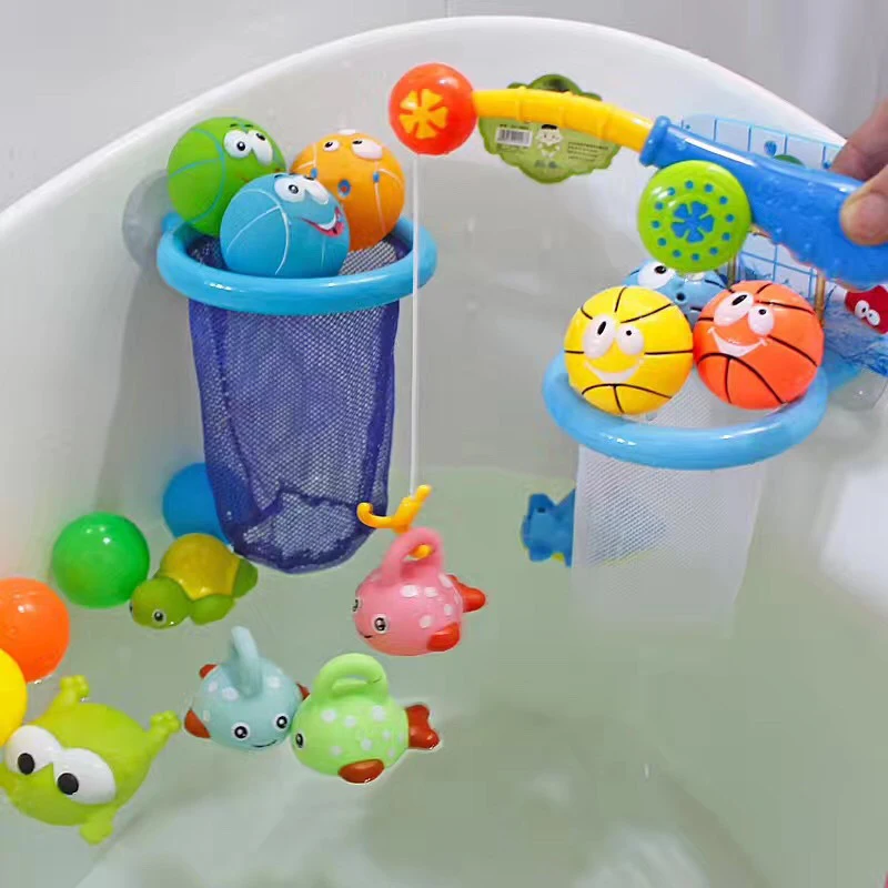 

New 4Pcs Set Baby Bath Toy Shower Games Fishing Learning Floating Squirts Bathtub Bathroom Pool Water Toys for Kids