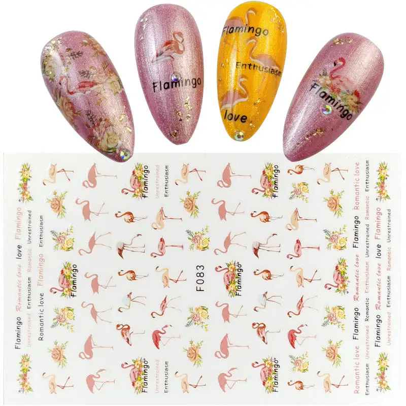 

1 Sheet 2021 Spring Designs Flower Stickers 3D Slider on Nails Fruit Cake Ice Cream Adhesive Foils Art Accessories