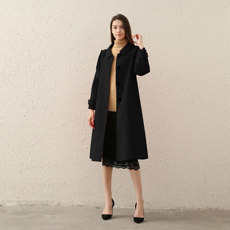 

new winter double-sided cashmere coat whom long coat collar han edition cultivate morality show thin fashion the doll