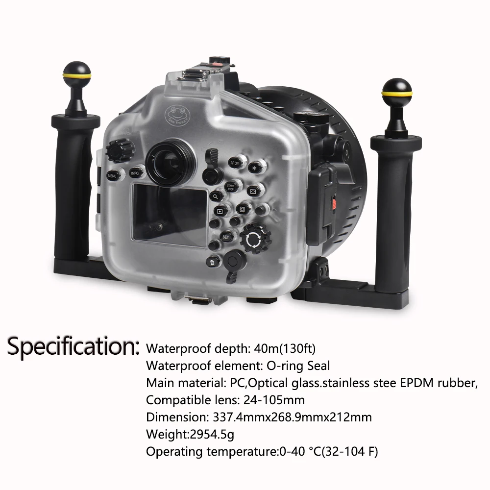 

For Canon EOS 6D Mark II Waterproof Camera Case With Lens 24-105mm Underwater Camera Protective Cover For Diving Surfing