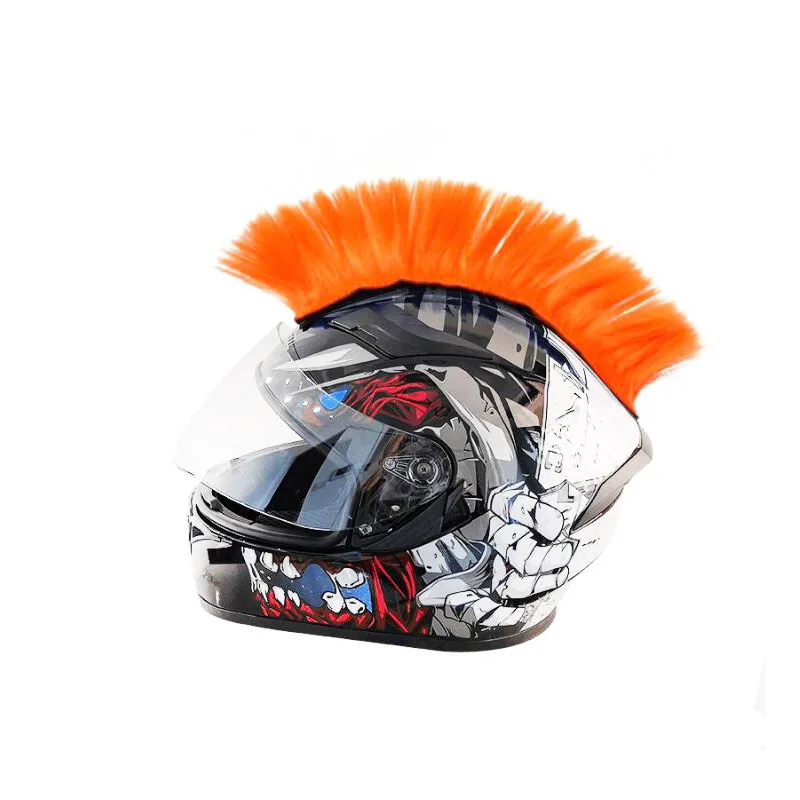 

2021 New Colorful Helmet Decorations Hair Punk Colorful Cockscomb Motocross Full Face Helmet Decoration Paste Car Accessories