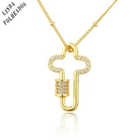 new arrived cross fashion necklace gold plated copper pendant inlaid with zircon jewelry gift