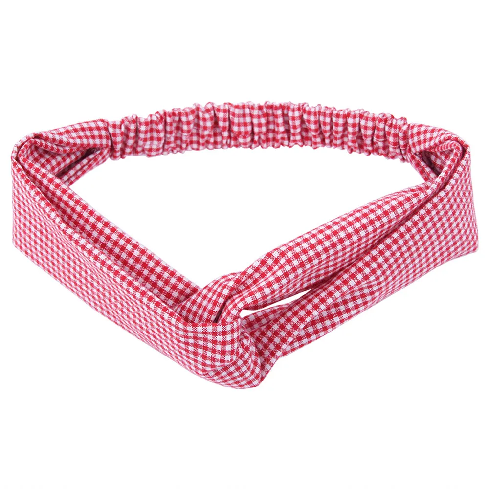 Женский обруч для волос в клетку тканевый эластичный ободок прекрасный головной