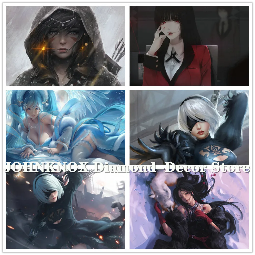

Diy Diamond Painting Overwatch Game Mosaic Wall Art Poster Nier Automata Sexy Girl Anime Comic Underwear Embroidery Cross Stitch
