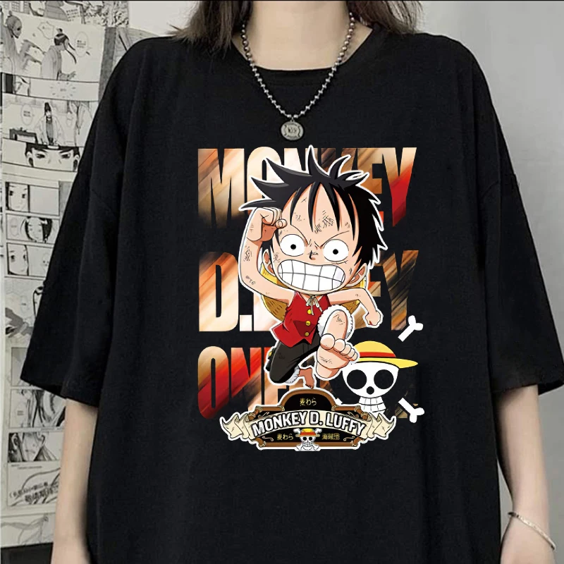 Футболка унисекс с коротким рукавом принтом Луффи | Женская одежда