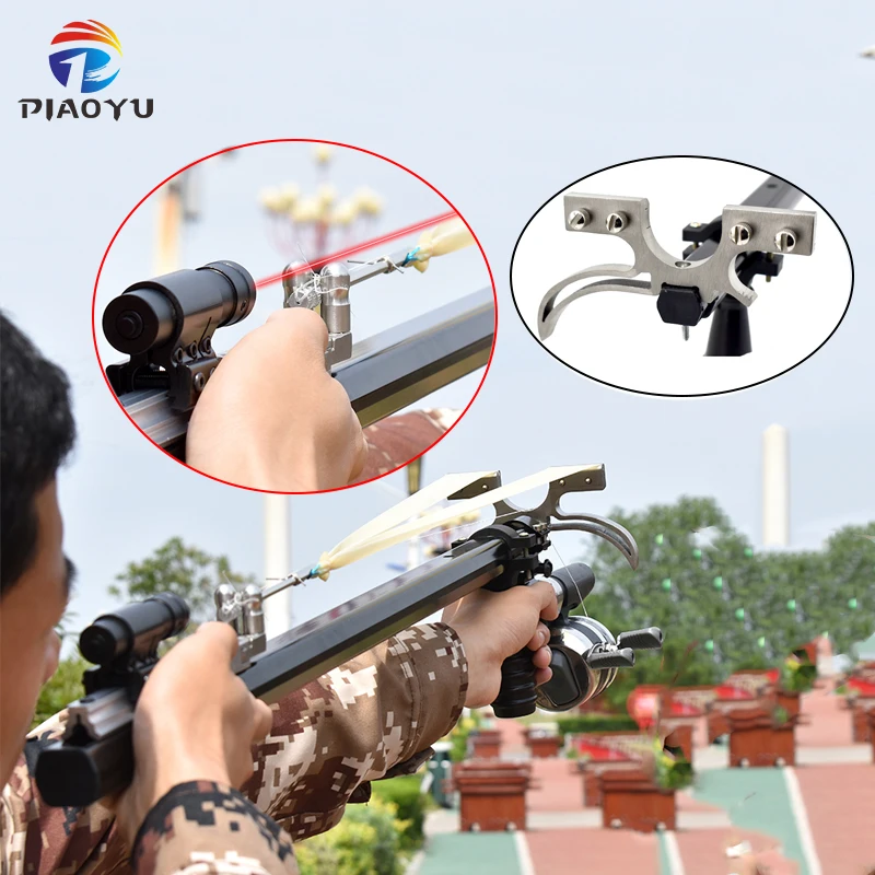 

Double Screw Telescopic Slingshot Quick Installation Rubber Band Outdoor Shooting Slingshot Set Professional Hunting Catapult