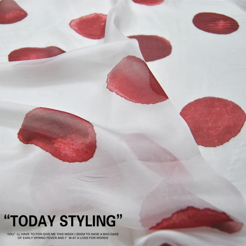 

Silk Chiffon Fabric Dress Large Wide White Simple Clean Circle Real Dress 100% clothing Cloth DIY Sewing Tissue