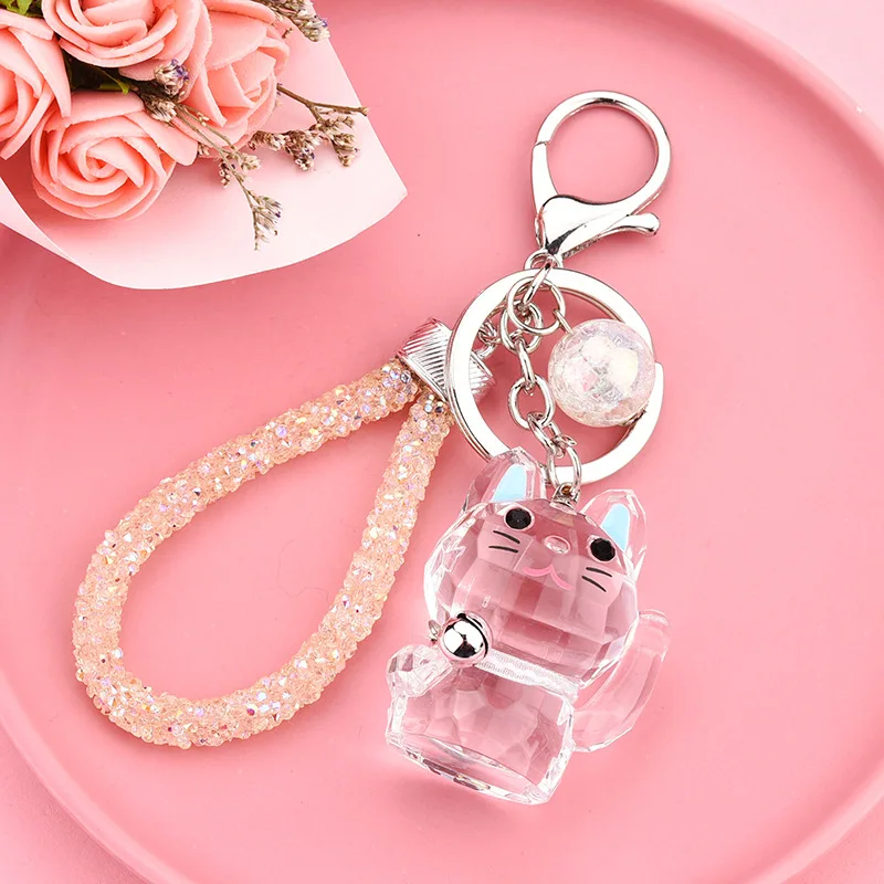 

2019 hot yakeli creative animals cut crystal key chain fashion lady handbags pendant car interior accessories
