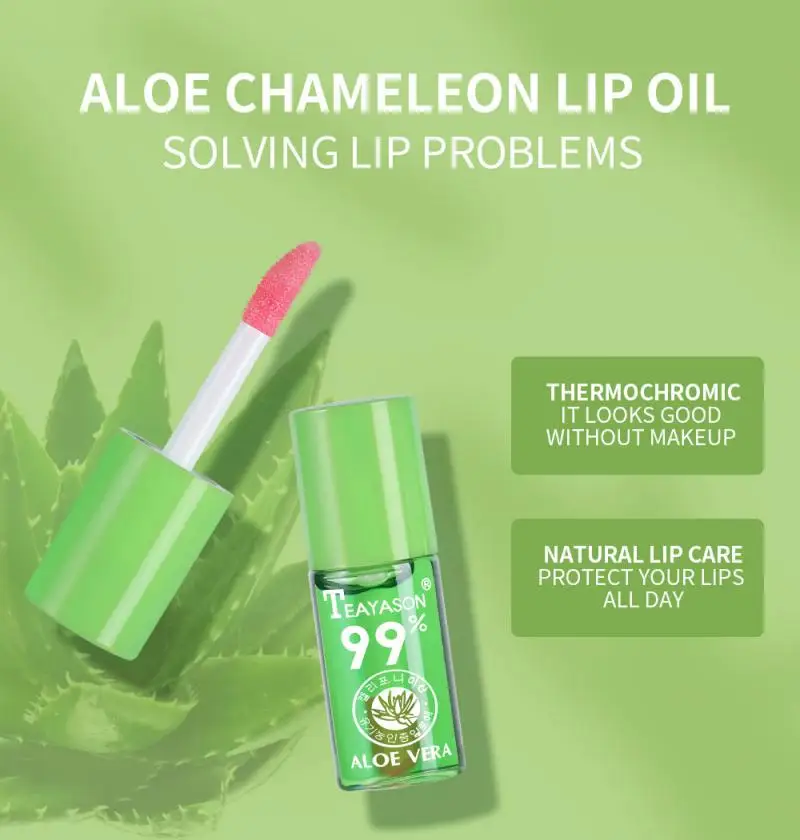 1 шт. алоэ меняющий цвет блеск для губ образец воды увлажняющий долговечный легко