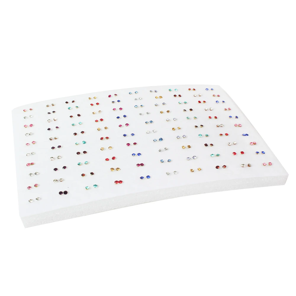 100 пар/лот Красочные Стразы маленькие серьги-гвоздики набор для женщин круглые