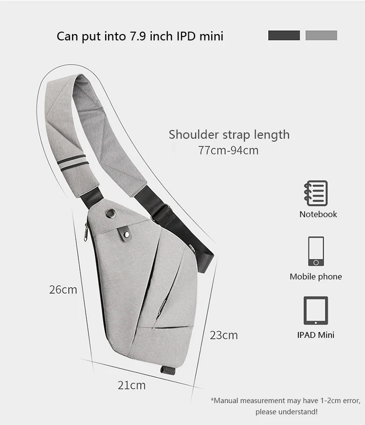 Цифровая поясная сумка для мужчин Спортивная нагрудная Сумочка через плечо с