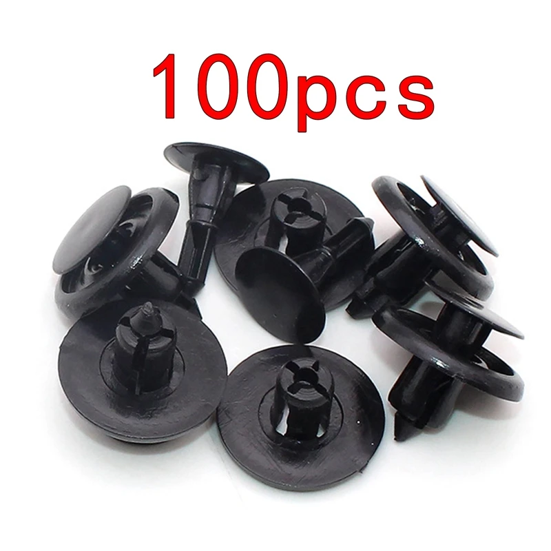 

100Pcs 7MM Car Push Pin Clips Fasteners Rivets Plastic Auto Fender Door Liner Retainer Decor For Nissan Toyota Car Accessories
