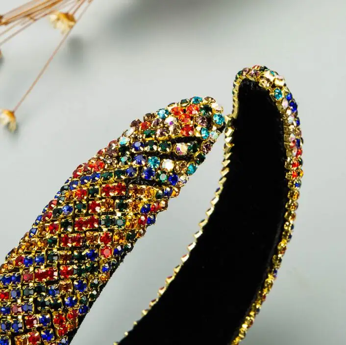 

new starry rhinestone claw chain sponge hairbands fashion temperament bride wide-brimmed flannel women Performance hair hoop