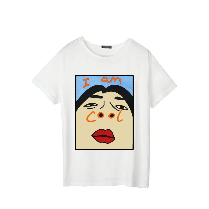 Я крутая футболка со смешным буквенным принтом летняя Harajuku в Корейском стиле