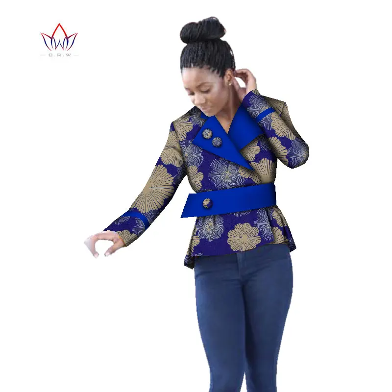Женская одежда в африканском стиле Дашики Тренч женский топ с длинным рукавом
