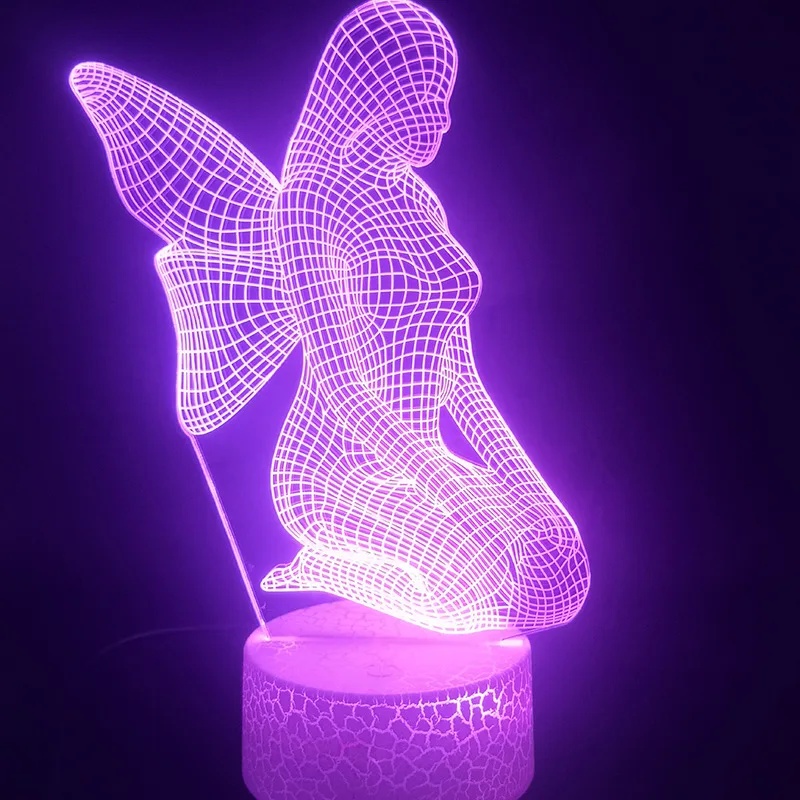 

3d-лампа в виде бабочки, Сказочная иллюзия, Цветной 3D светильник для девочек, декор для спальни, настольная лампа на день рождения, новогодние...