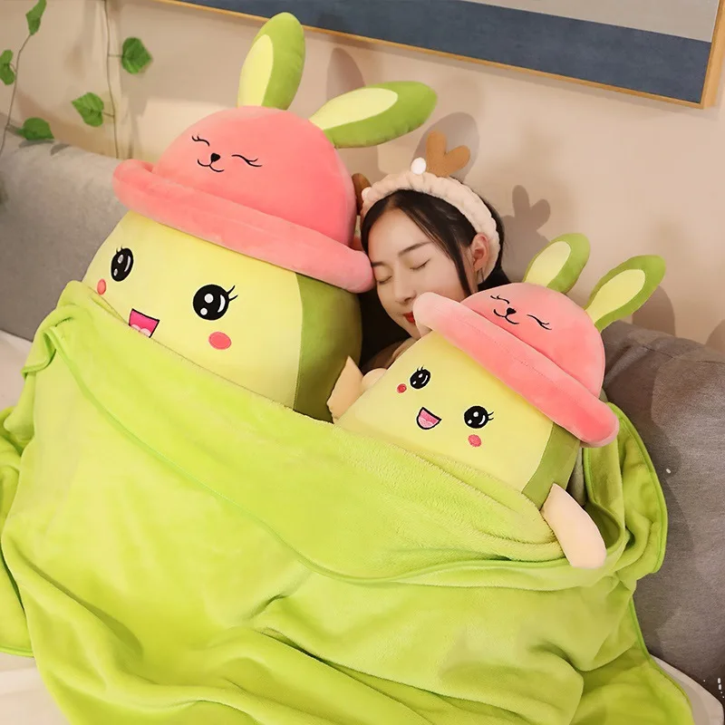 ?? かわいいウサギぬいぐるみアボカド枕四季ユニバーサル空調毛布ウエストクッション卸売カスタマイズ