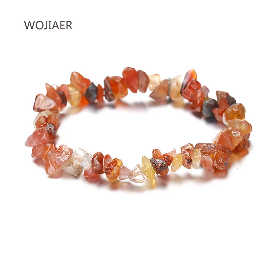 WOJIAER Wholesale Reiki Natural Stone 7 Chakra Bracelets Healing Crystal Bracelet Chipped Gravel Beads Gifts for Women ZBM068 | Украшения и