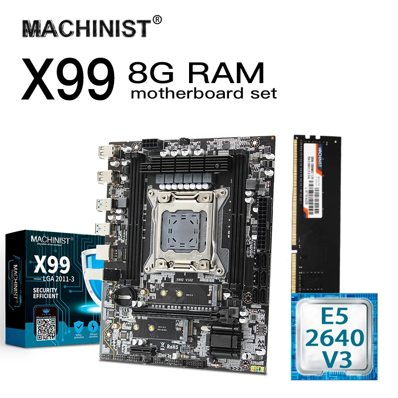 Комплект материнской платы X99 с процессором Intel Xeon E5 2640 V3 LGA 2011 3 8 Гб DDR4 память ECC REG