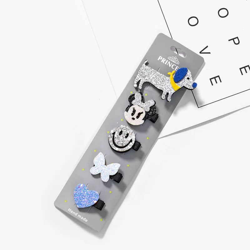 5 шт. блестки для волос клипсы девочек женские заколки пряжки Мультяшные