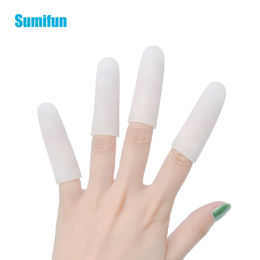 

2Pcs White Fingers Protector Silicone Gel Tube Little Toe Corn Blister Protect Sleeve Cover Toe Separators Hand Foot Care Tool