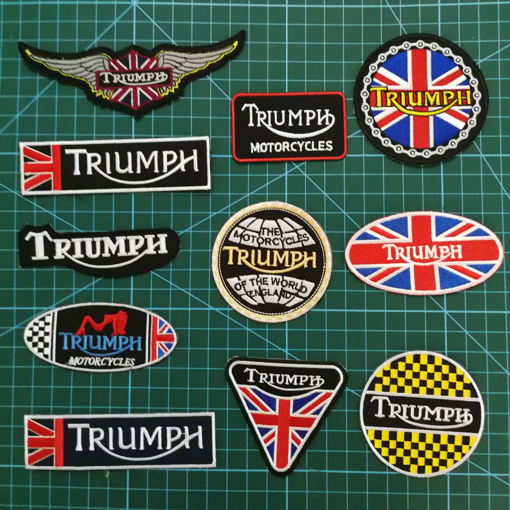 Мотоциклетные нашивки triumph Значки для байкерского жилета термоклейкие
