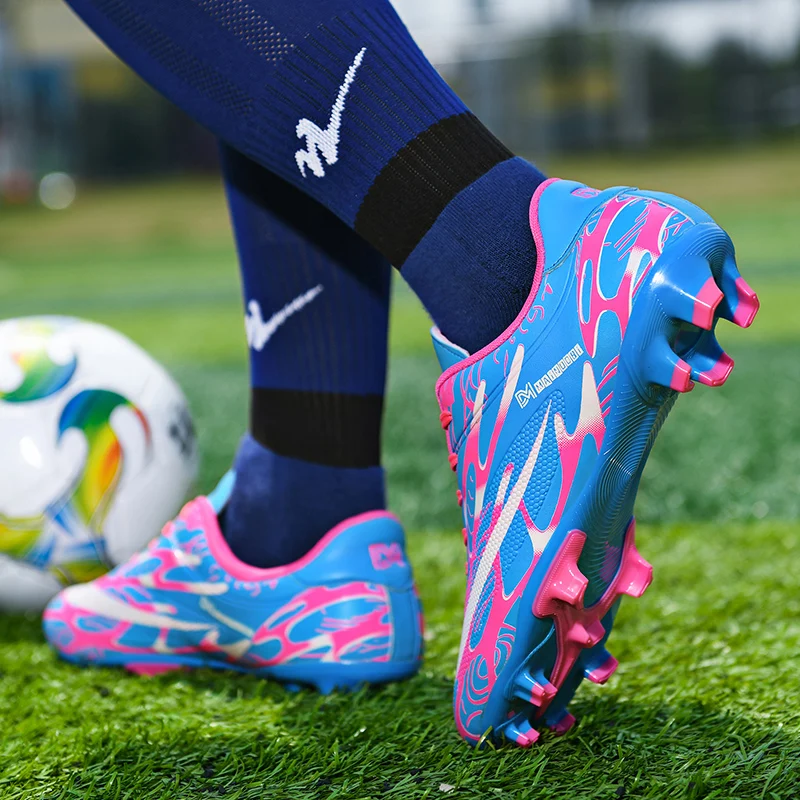 2021 Fashion Printed Men's Football Shoes Unisex FG Soccer Shoes Women Outdoor Superstar Football Sneakers Men Futsal Trainners