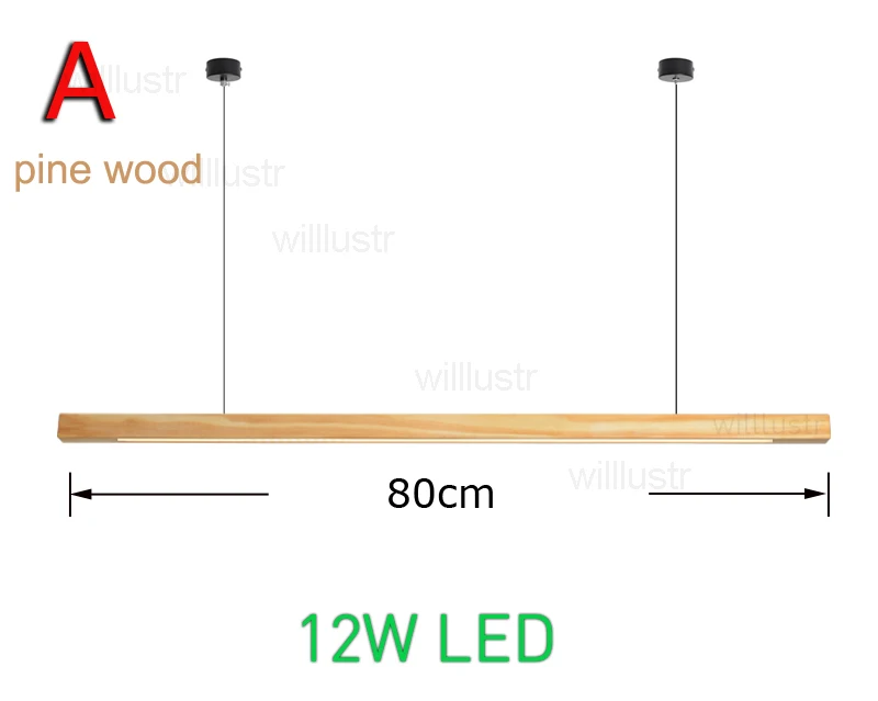 pine wood 80cm Willlustr светодиодный подвесной светильник из дерева Talo, длинный подвесной светильник из орехового ореха, подвесной светильник для офиса, встречи, столовой, отеля, виллы, светильник - Цвет корпуса: pine wood 80cm