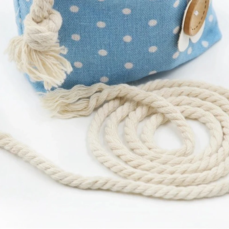 

Multi-purpose Creative DIY Cotton Rope Strands Twisted Cotton Cord 3mm Natural Macrame Rope for DIY Crafts Wall Hangings E56C