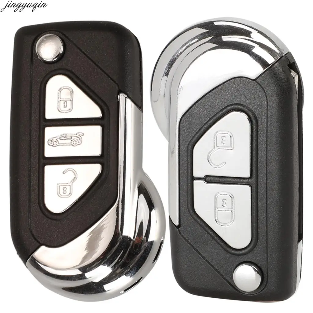 

Jingyuqin 10pcs чехол для дистанционного ключа от машины Shell для Peugeot 207 307 Citroen DS3 DS4 DS5 2/3 кнопки VA2 необработанное лезвие