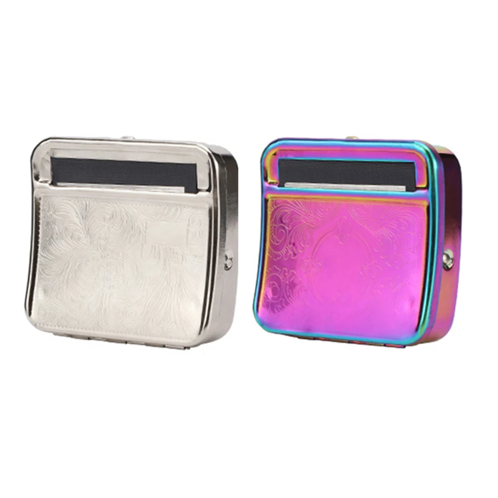 Портативный металлический портсигар портативный 70 мм Серебряный ролик для