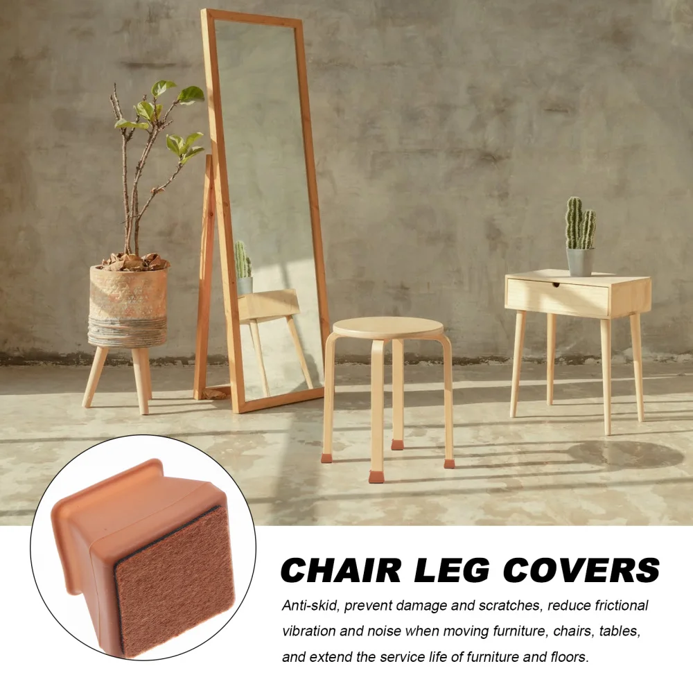 

16Pcs Chair Leg Covers Square Shape Table Feet Covers Mute Chair Feet Covers