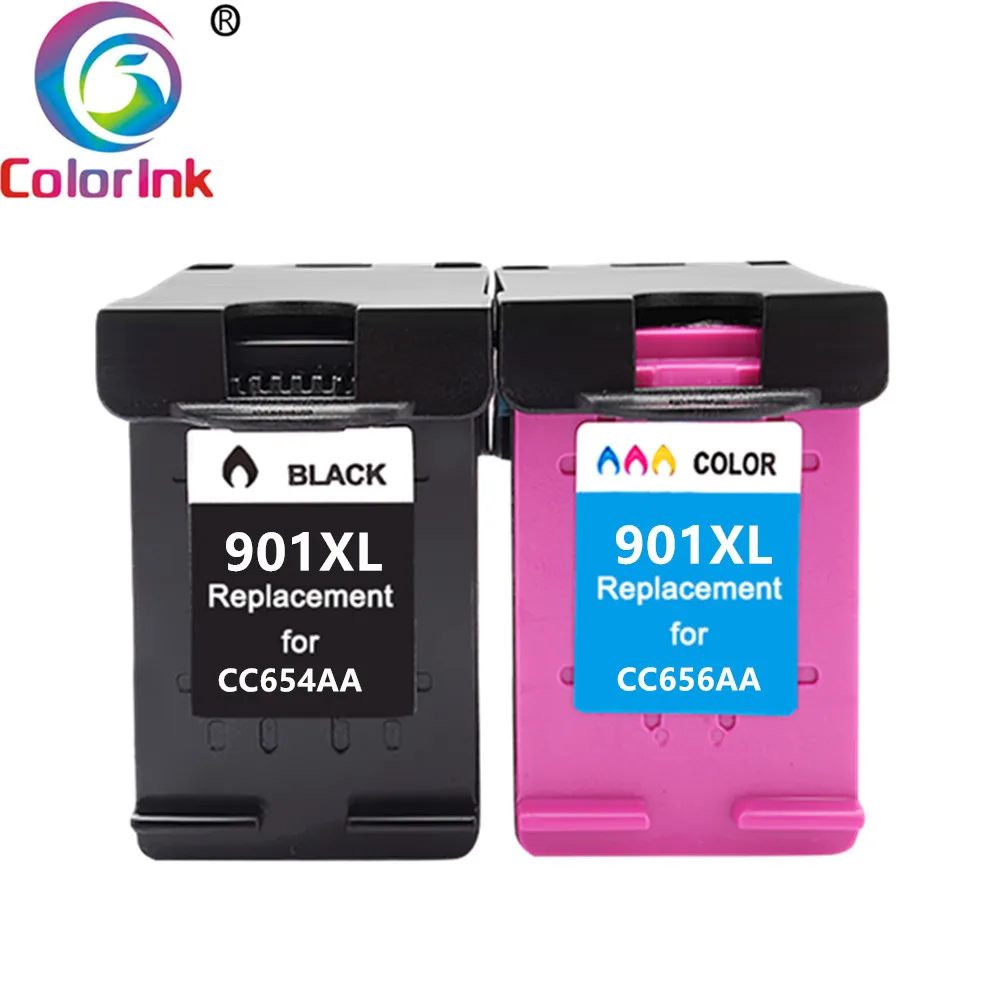 ColoInk 2 упаковки для hp 901XL 901 картридж Восстановленный для hp Officejet 4500 J4500 J4540 J4550 J4580 J4640 J4680c принтеры - Цвет: 2PK BK  Tri-color