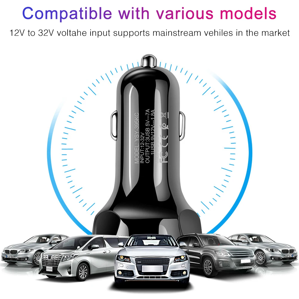 3,0 Быстрая автомобильная зажигалка 3 порта USB Автомобильное зарядное устройство Qick Зарядка для samsung huawei Xiaomi iPhone автомобильное зарядное устройство QC 3,0 зарядное устройство