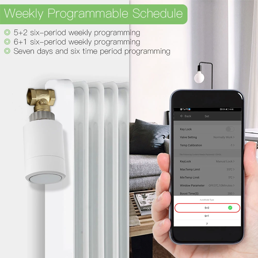 Термостатический привод радиатора ZigBee3.0 Tuya Smart TRV программируемый клапан