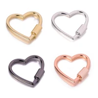 1pc gloss heart opening buckle spring gate rings keychain fashion jewelry connectors snap closure clip trigger diy accessories